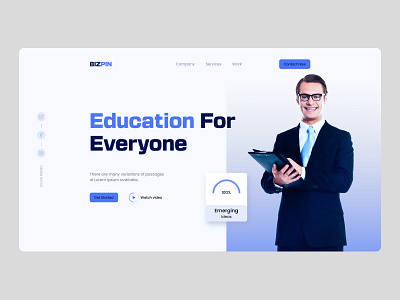 Bizpin Education website landingpage design design e larning edu web design education education website graphic design interaction interaction design moder edu ui uidesigner uiux visual design web ui wireframe