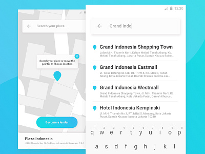 Map Search Exploration app design interface map mobile search ui