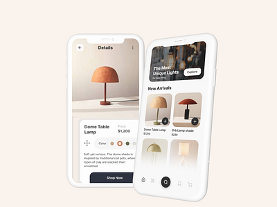 Furniture app product design ui uiux