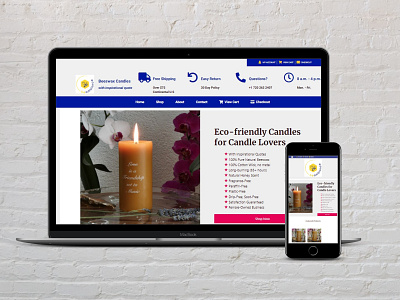 Candle Store design mobile responsive modern design professional website responsive website ui web development wordpress website