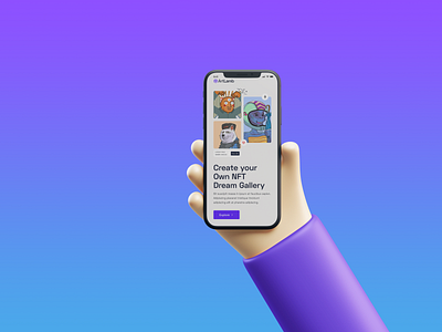 ArtLamb - NFT Marketplace 3d artlamb design iphone marketplace mockup nft opensea responsive typography ui ux