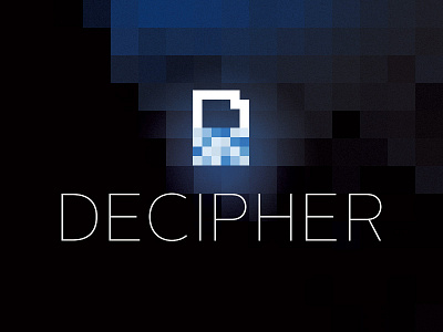 Decipher black blue concept decipher logo pixel pixelated pixels