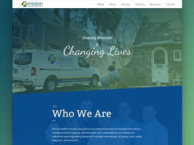 Mission Health Concepts angles custom theme fed freelance typography web design website wordpress