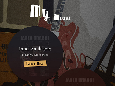 Jared Bracci Music album branding design guitar layout music texture type ui website