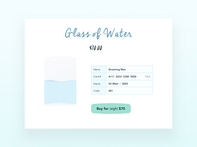 Daily UI #002 - Credit Card Checkout checkout credit card checkout daily daily ui glass illustration ui water
