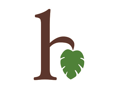 H Lettermark brown earth green h leaf letter lettermark logo palm palm leaf