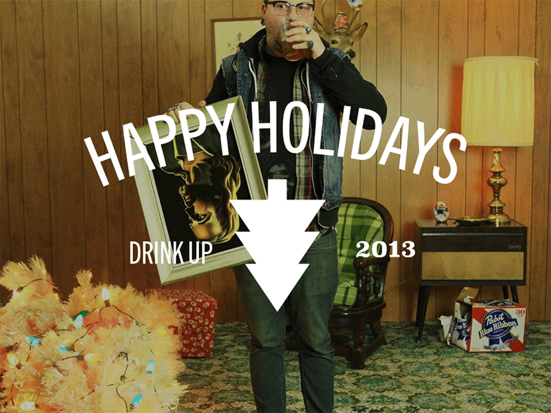 Happy Holidays Dribbble beer drinking holidays jesus tree