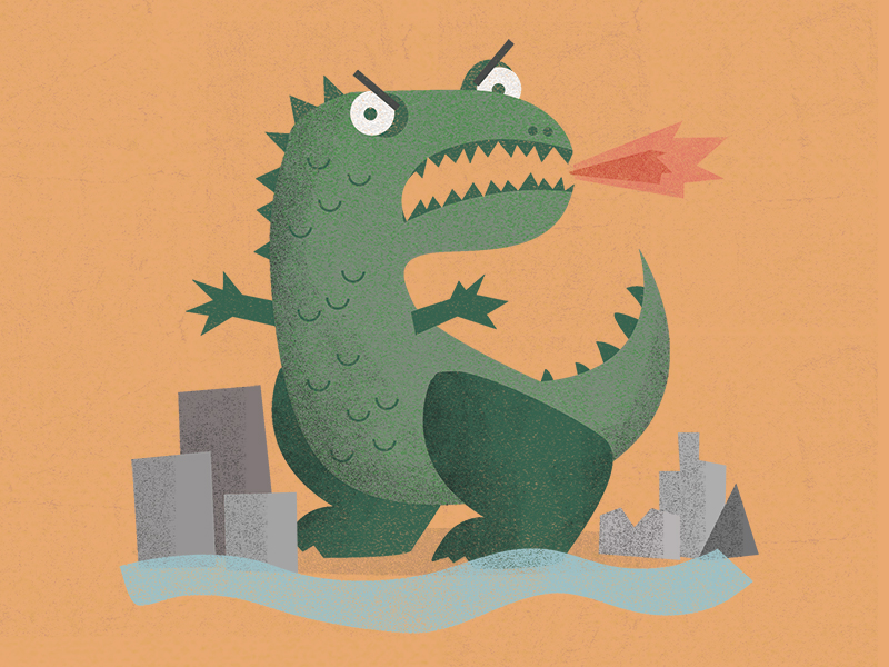 Godzilla by Matt Barnes on Dribbble