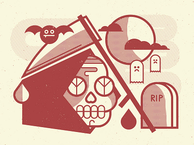 Sir Reaps-a-lot bat goth graves gritty illustration reaper skull vector