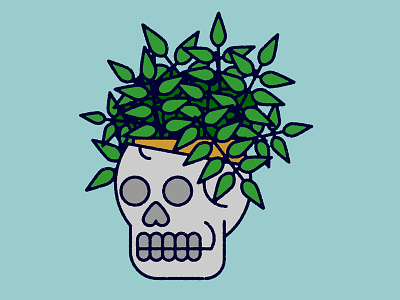 Skull Planter illustration plant skull vector