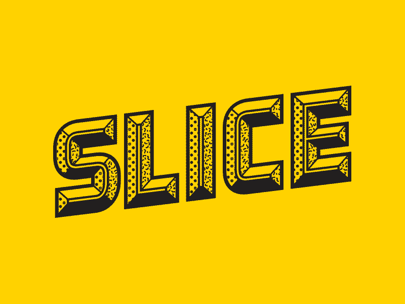 SLICE chisel deli gif layers levels logo patterns 80s slice type