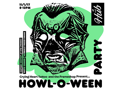 Howl-O-Ween flyer halloween mask party
