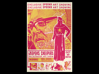 Jeepers Creepers art print collage cut design flyer gigposter hand drawn skull typography xerox