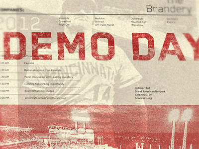 Demo Day poster schedule screen print