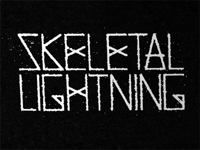 skeletal lightning blog construction distress logo