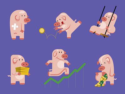 Piggy Bank adobeillustrator character illustration vector
