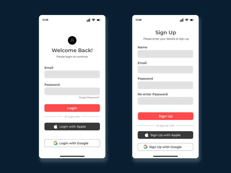 LOGIN & SIGN UP SCREEN UI by Marisa Arhamunnabila on Dribbble