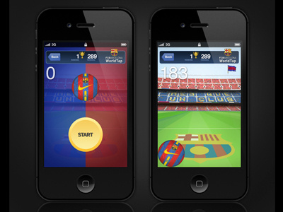 FCB WorldTap app ball barcelona barça design fcb football game iphone mobile tap world