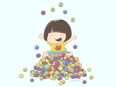 Paula balls color funny happines happy illustration infantil kids