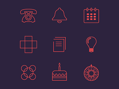 Icons Vincles app design graphic icon icons illustration illustrator interface mobile red stroke