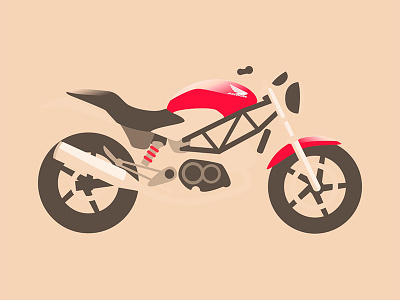 Honda VTR 250 bike honda illustration moto motorbike red vectorial vtr