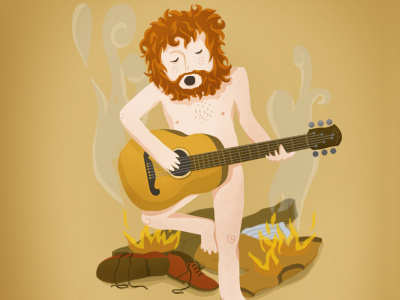 I set my clothes on fire drawing fire guitar guitarist illustration music