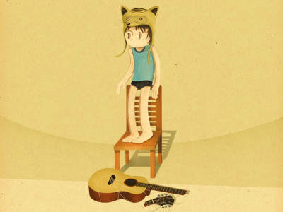 Oh, my guitar... illustration music vectorial