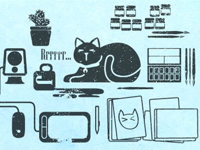 My Desk cat illustration