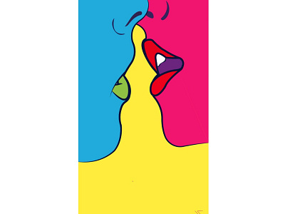Kiss | Illustrator | MS🤞 animation branding design illustration vector