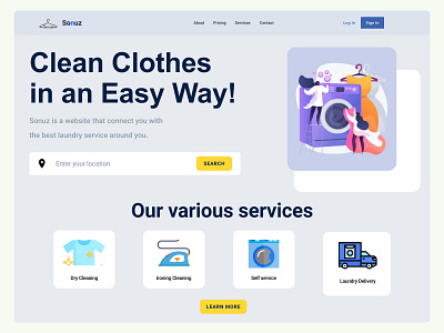 Laundry Service App Landing Page