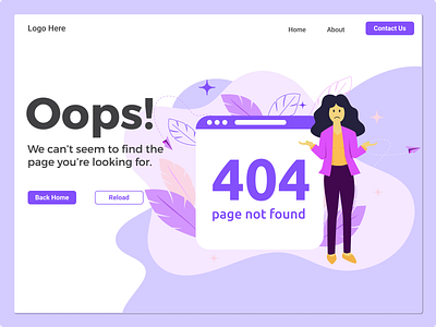 404 Error Page design graphic design illustration ui