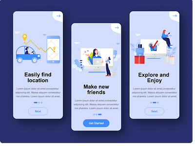 Onboarding screens