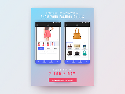 Playment Promotion Ad ad card crowdsourcing material material design playment promotion redesign