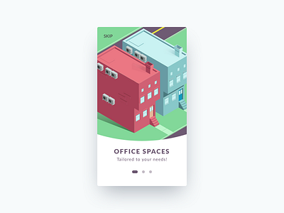 Onboarding screen android houses illustration isometric onboarding