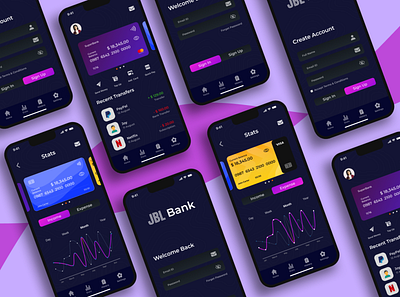 Mobile Banking App figma graphic design mobile app design ui uiux design ux