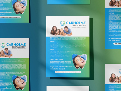 CARHOLME DENTAL GROUP A4 FLYER & A2 POSTER FOR PROMOTION branding graphic design