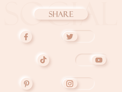 Social share button/icons design icon ui ux