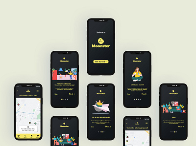 Mobile app onboarding UI app design illustration ui ux