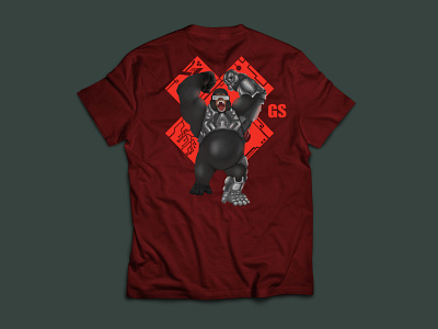 Gorilla Cyborg animal apparel branding design game graphic design illustration logo t shirt ui
