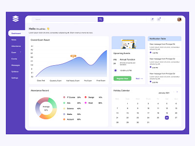 Student Dashboard UI Design