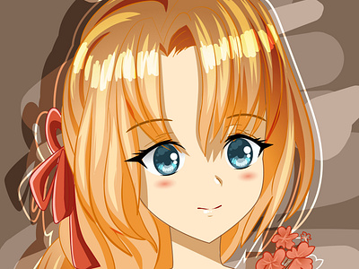 anime manga  Beautiful princess with flowers design character
