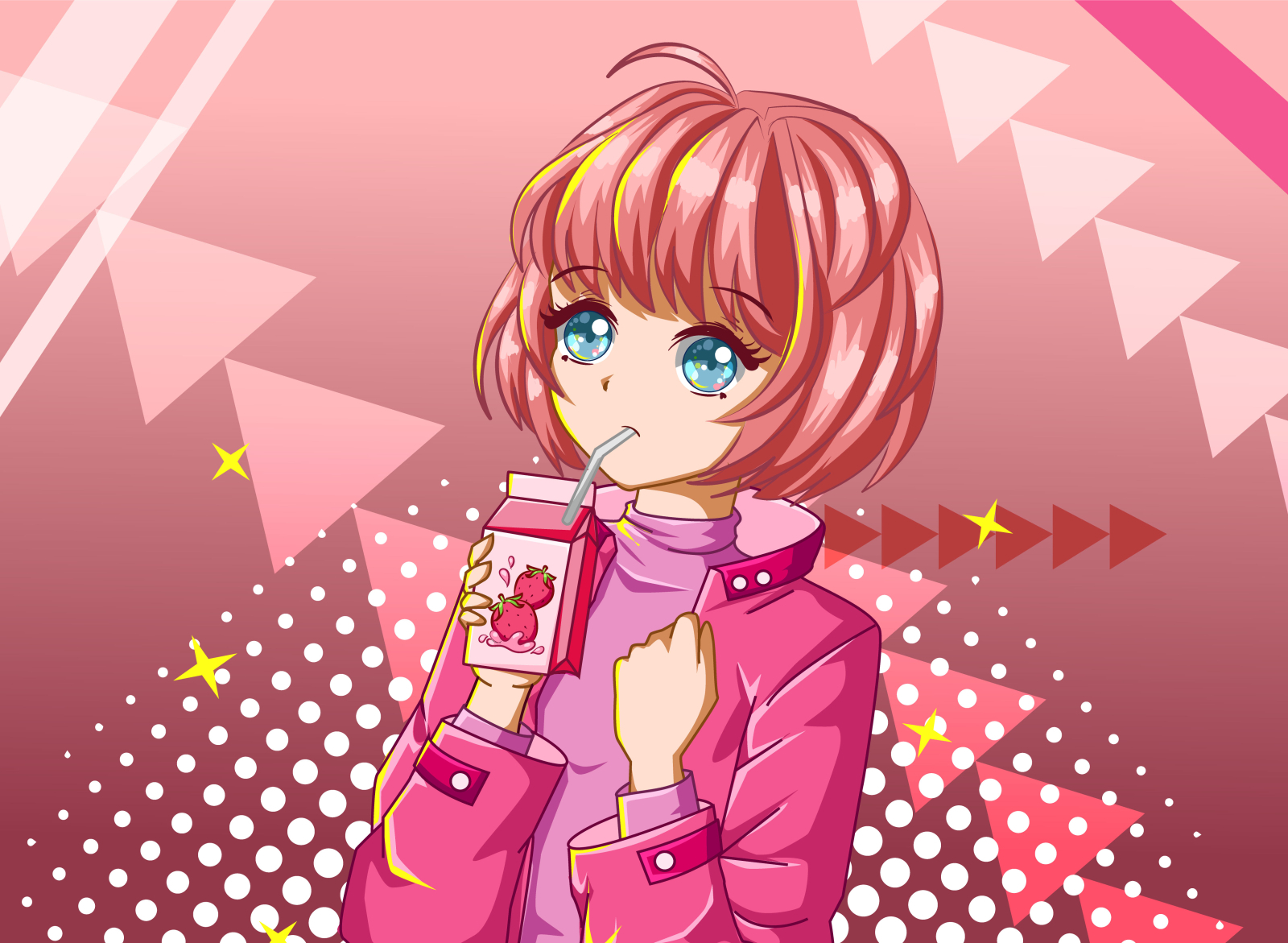 Strawberry milk chibi   Anime Art Amino