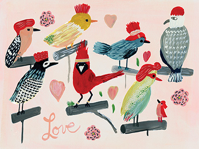 Love Your Red Hair animal birds humorous illustration illustration