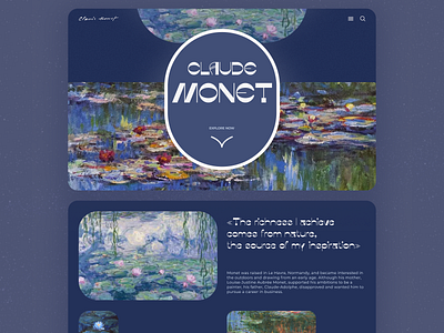 Claude Monet Landing Page / Daily UI 003 003 art artist concept creative dailyui design idea inspiration landing landingpage longread monet ui visual