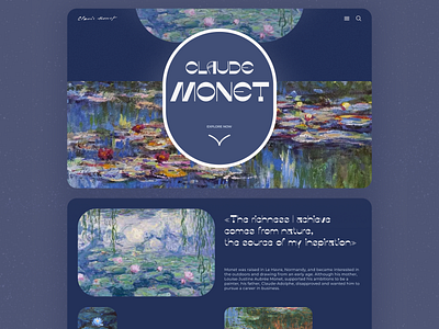 Claude Monet Landing Page / Daily UI 003