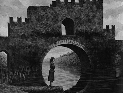 Old Bridge art illustration painting