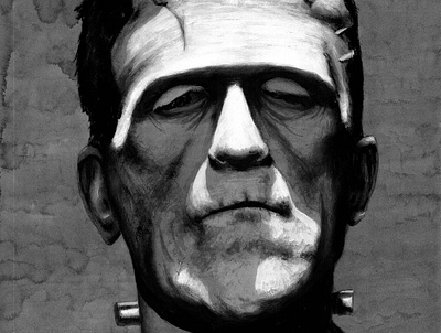 The Monster of Frankenstein art frankenstein horror illustration monster painting