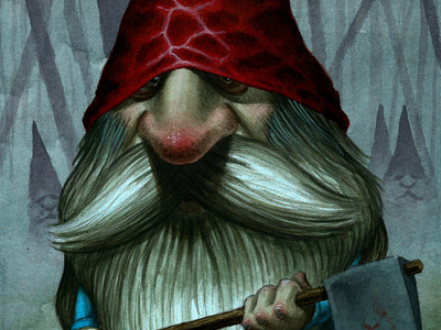 Evil Gnome art horror illustration painting