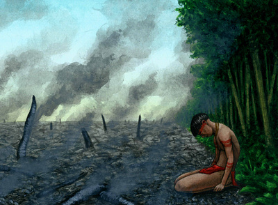 Deforestation art illustration painting