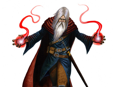 Wizard art character design fantasy illustration painting wizard